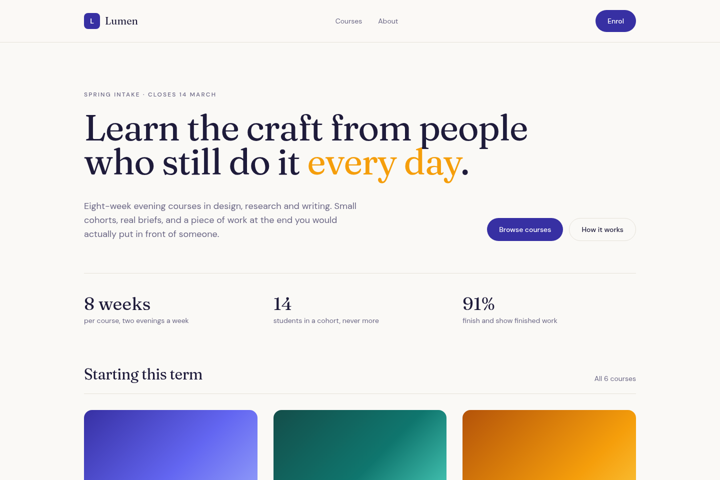 Lumen home page