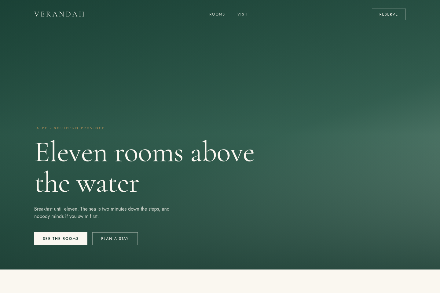 Verandah home page